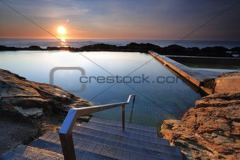 The steps into Blue Pool Bermagui