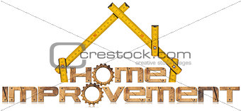 Home Improvement Symbol with Wooden Gears
