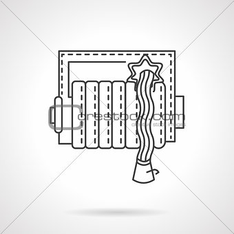 Fire hose reel thin line vector icon