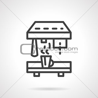Professional coffee machine black line vector icon