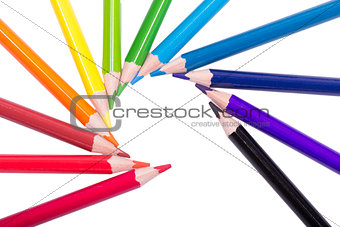 Colorful wooden pencils isolated