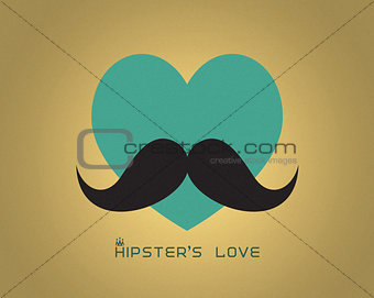 Heart with mustache