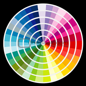 Color round palette on black background