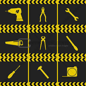 Repairing service tool sign icons