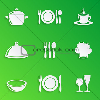 Cooking and kitchen restaurant menu icons