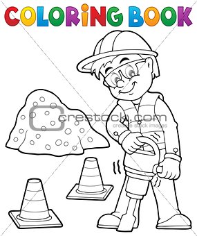 Coloring book construction worker 3