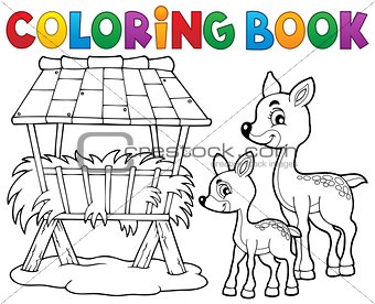 Coloring book deer theme 3