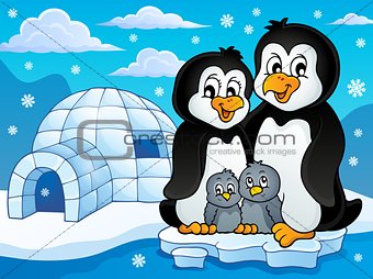 Penguin family theme image 2