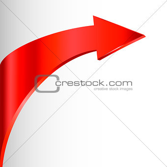 Red arrow and white background