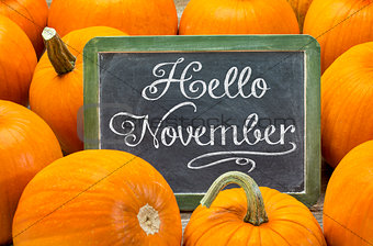 Hello November sign on blackboard 