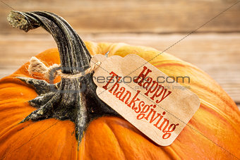 pumpkin with Happy Thanksgiving  tag