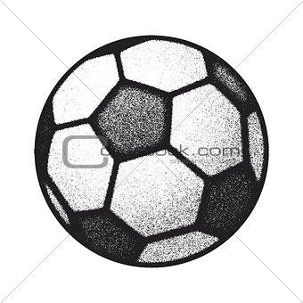 vector black grunge soccer ball on white