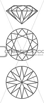 Diamond vector graphic scheme