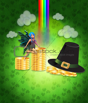 St Patricks day design with fairy