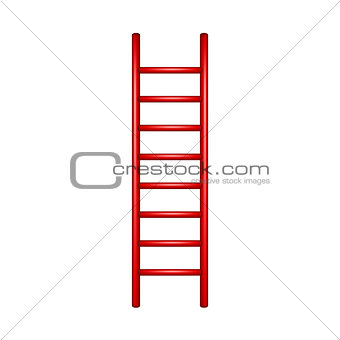 Wooden ladder in red design