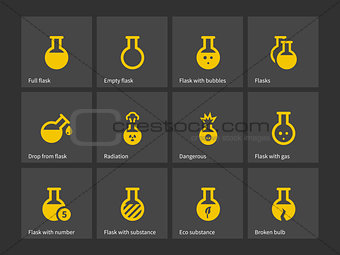 Laboratory flask icons.