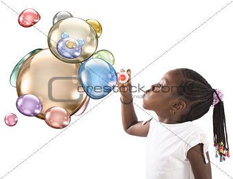 Teddy bear soap bubbles
