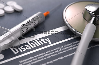 Disability - Medical Concept on Grey Background.