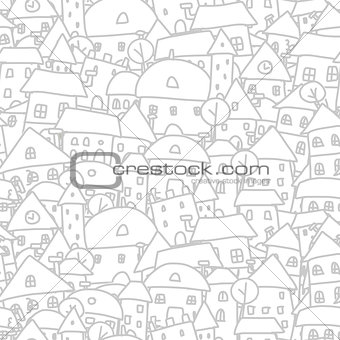City sketch, seamless pattern for your design