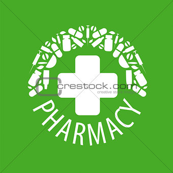 Abstract vector logo on a green background