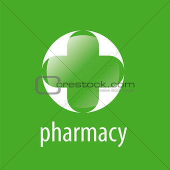 Round vector logo cross for pharmacy