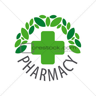 Round vector logo for pharmaceutical companies