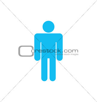 Flat icon of Male Isolated on White Background