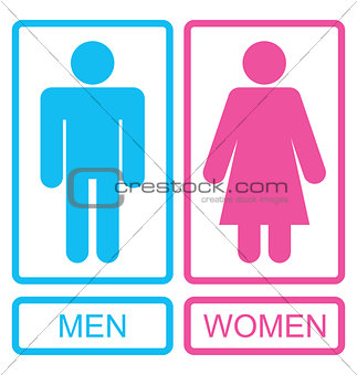 Male and Female Icons, Men and Women Signs