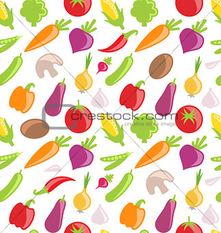 Seamless Pattern of Vegetables