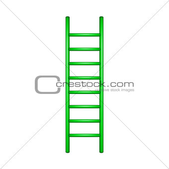 Wooden ladder in green design