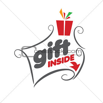 Abstract vector logo with patterns for gifts