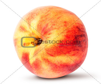 Wholly sideways ripe peach