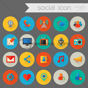 Detailed social icon set