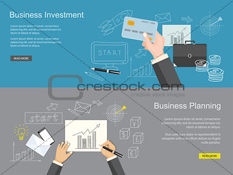 set of content for website of  business planning and investment