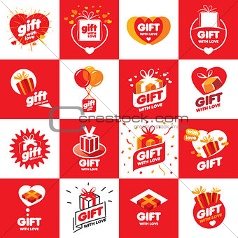 collection of vector logos for gifts
