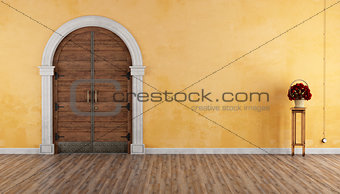 Home entrance with old portal 