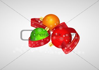 christmas balls and ribbon