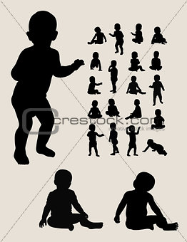 Baby Crawling Silhouettes