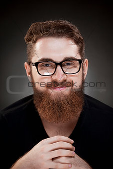 Portrait of a Teenage Hipster with Glasses