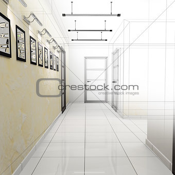 Corridor in modern office