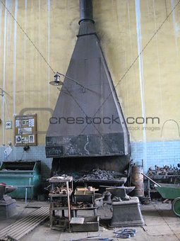 black old furnace for smithy