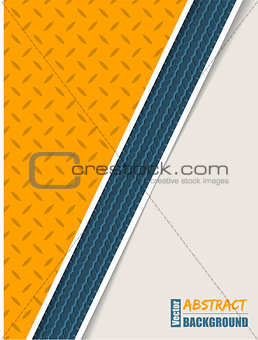 Abstract orange plate brochure with blue tire stripe