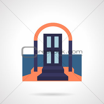 Front door colored flat vector icon