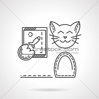 Cat with phone line vector icon