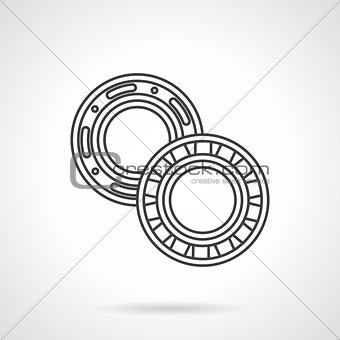 Two bearings flat line vector icon