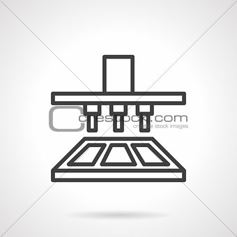 Chocolate bar making machine line vector icon