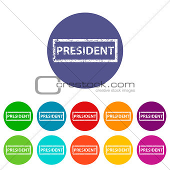 President flat icon