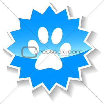 Paw blue icon