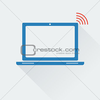 icon of laptop with wifi