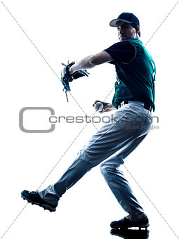 man baseball player silhouette isolated